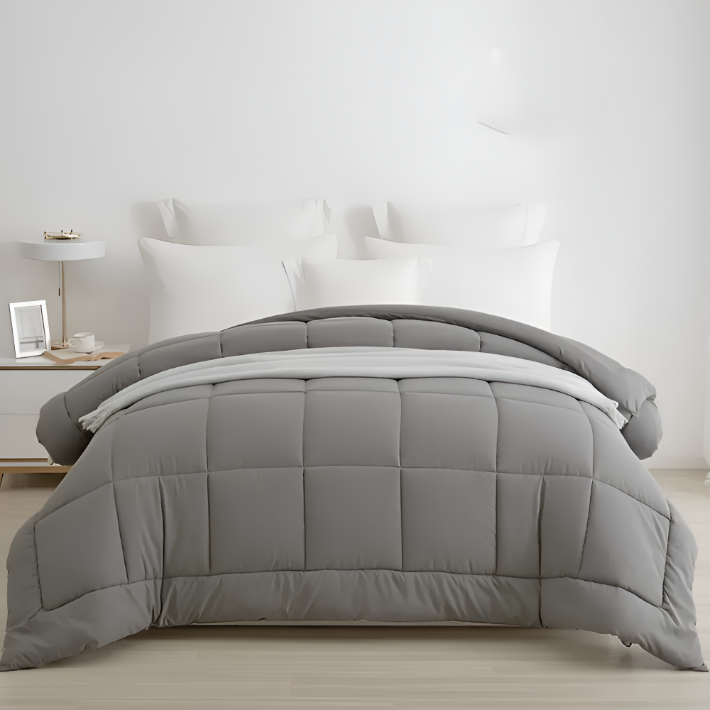 CoziPlain Polyester Bettwäsche - Stilvolle Plaid Bettdecke