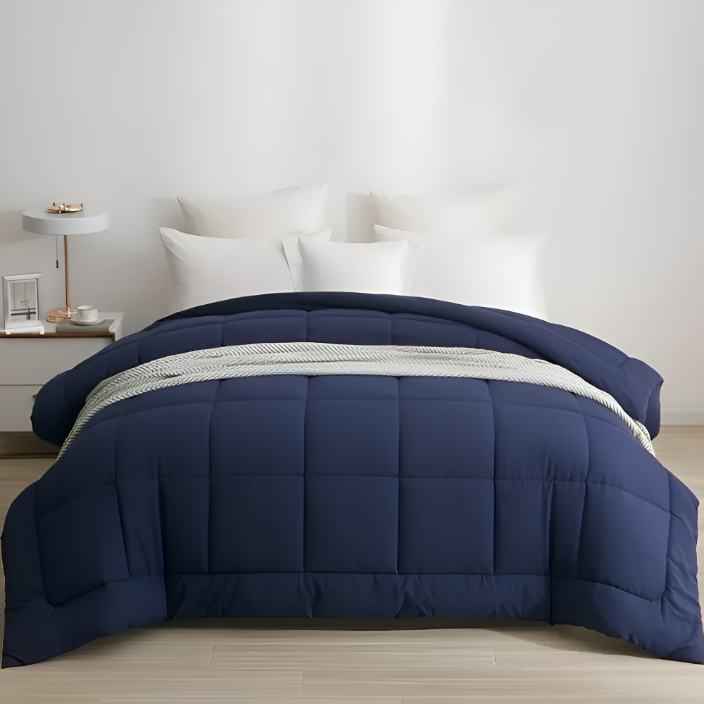 CoziPlain Polyester Bettwäsche - Stilvolle Plaid Bettdecke