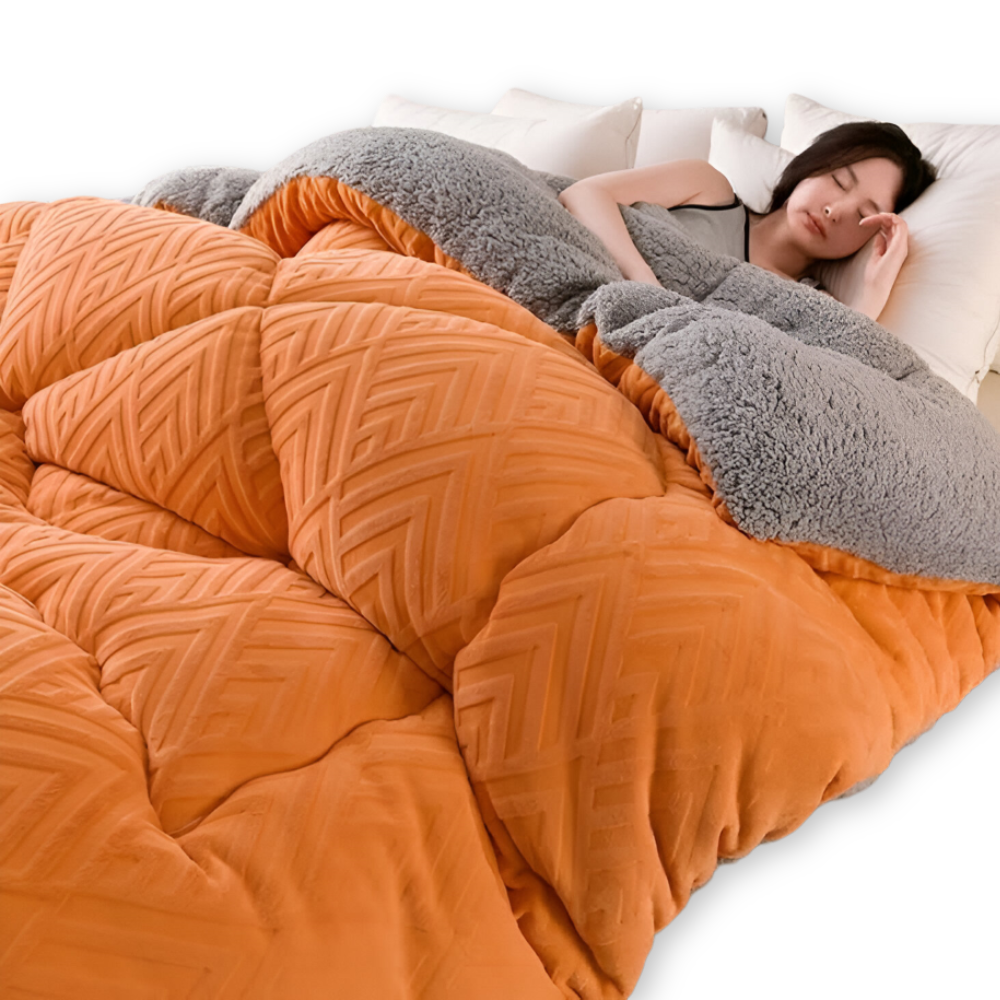 Gemütliche Dicke Sherpa Fleece Bettdecke mit Gestepptem Innenfutter für Ultimativen Komfort