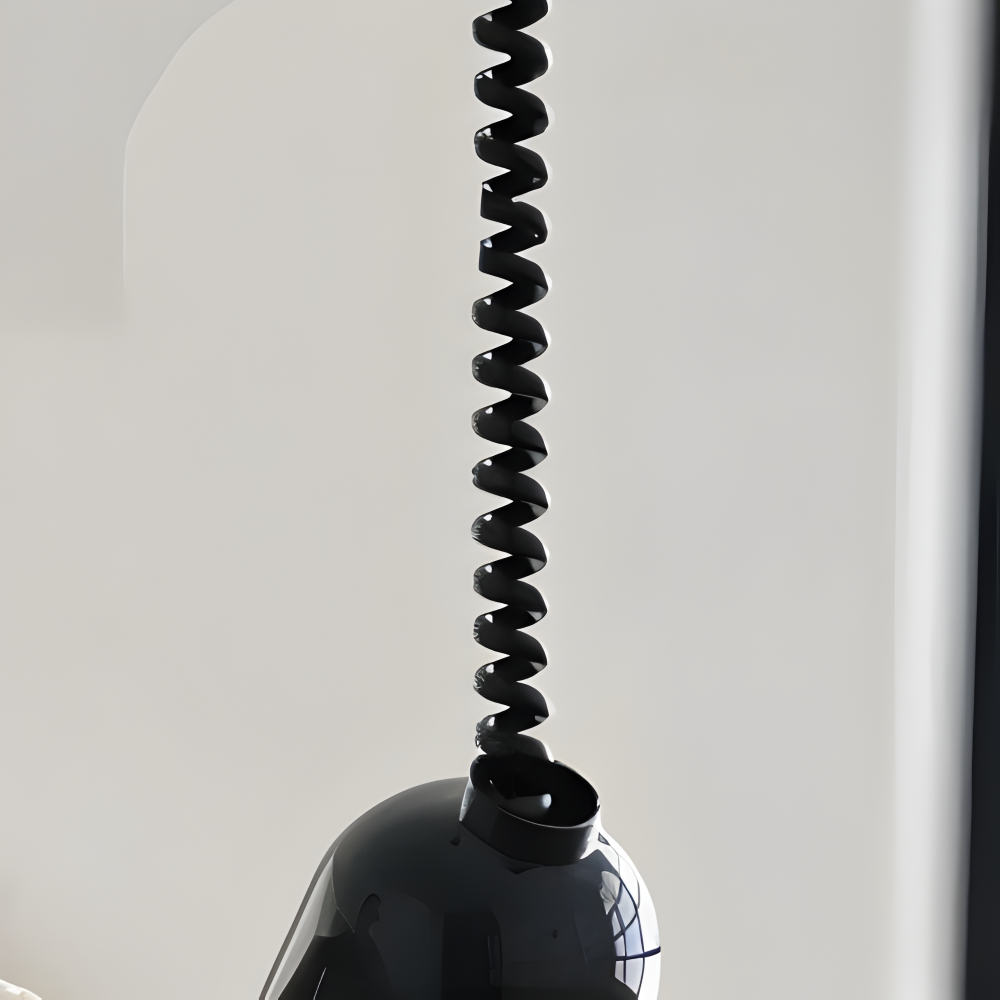 CremeHue Pendelleuchte - Moderne Metall-Hängelampe mit Schwarzem Federkabel