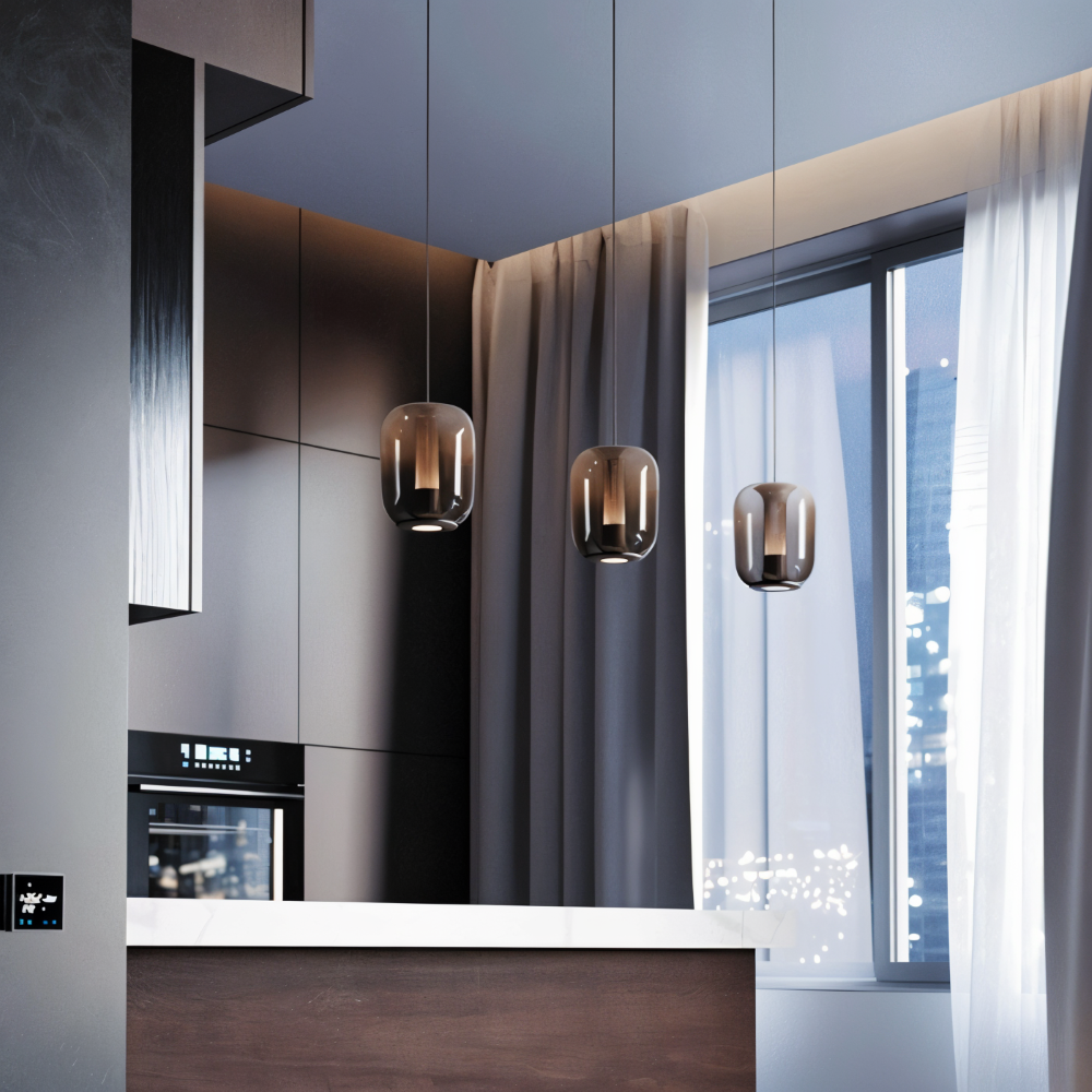 Crista Pendelleuchte - Rauchgraues Glas Hängelampe - LED Hängelampen