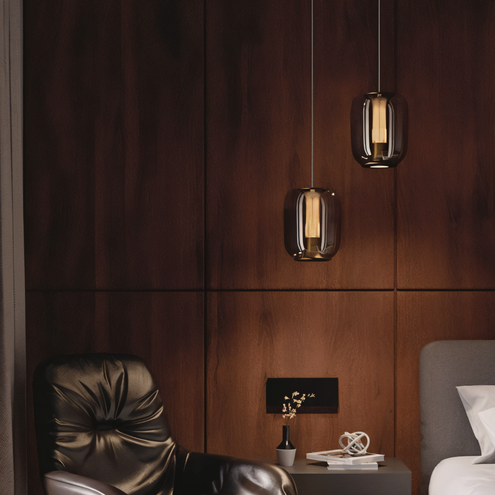 Crista Pendelleuchte - Rauchgraues Glas Hängelampe - LED Hängelampen