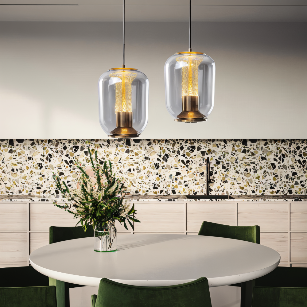 Crista Pendelleuchte - Rauchgraues Glas Hängelampe - LED Hängelampen
