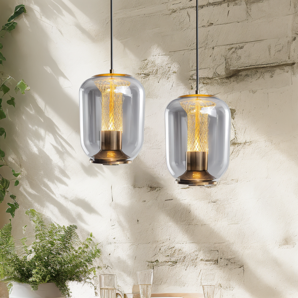 Crista Pendelleuchte - Rauchgraues Glas Hängelampe - LED Hängelampen