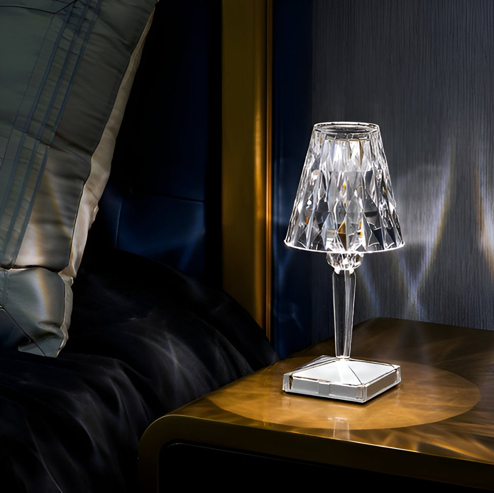 CrystalGlow - LED Kristall Tischlampe Projektion Nachtlicht
