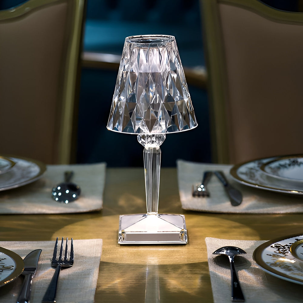 CrystalGlow - LED Kristall Tischlampe Projektion Nachtlicht