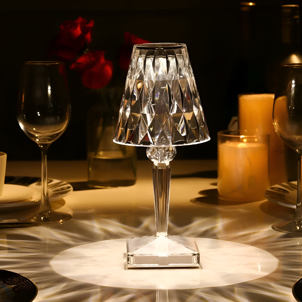 CrystalGlow - LED Kristall Tischlampe Projektion Nachtlicht