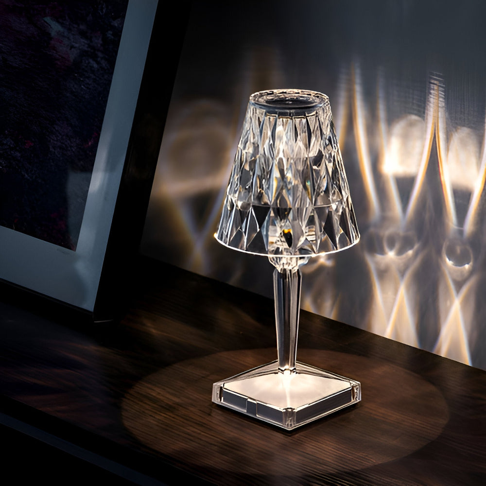 CrystalGlow - LED Kristall Tischlampe Projektion Nachtlicht