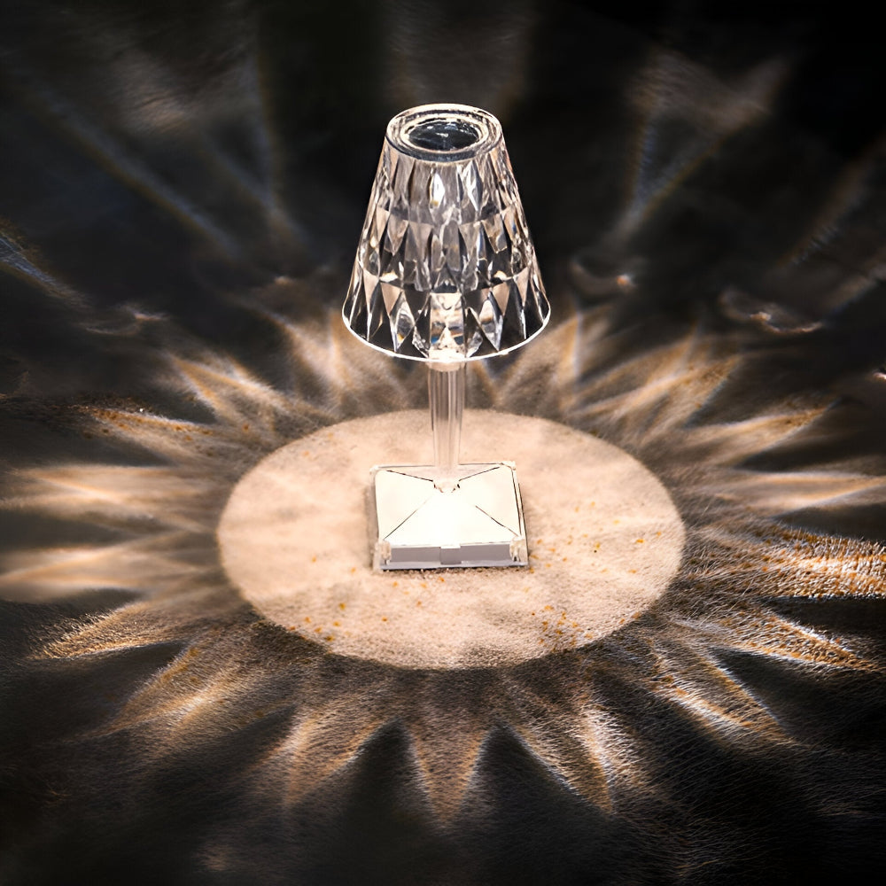 CrystalGlow - LED Kristall Tischlampe Projektion Nachtlicht