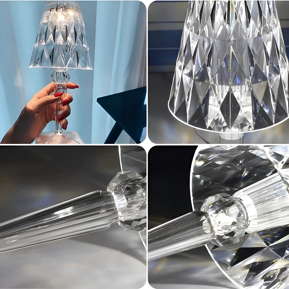 CrystalGlow - LED Kristall Tischlampe Projektion Nachtlicht