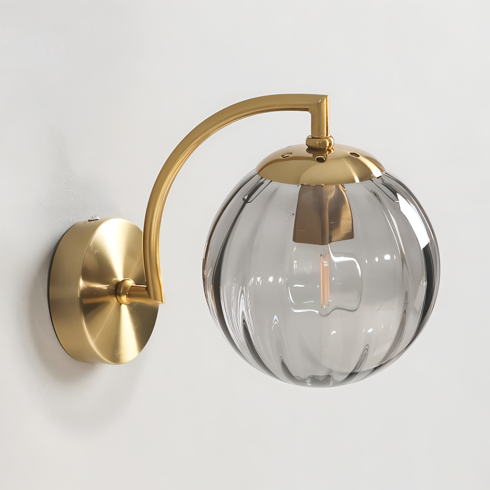 CrystalGlow Wandleuchte - Globe Leuchten Indoor - Retro Glas LED Schlafzimmer Wandleuchte