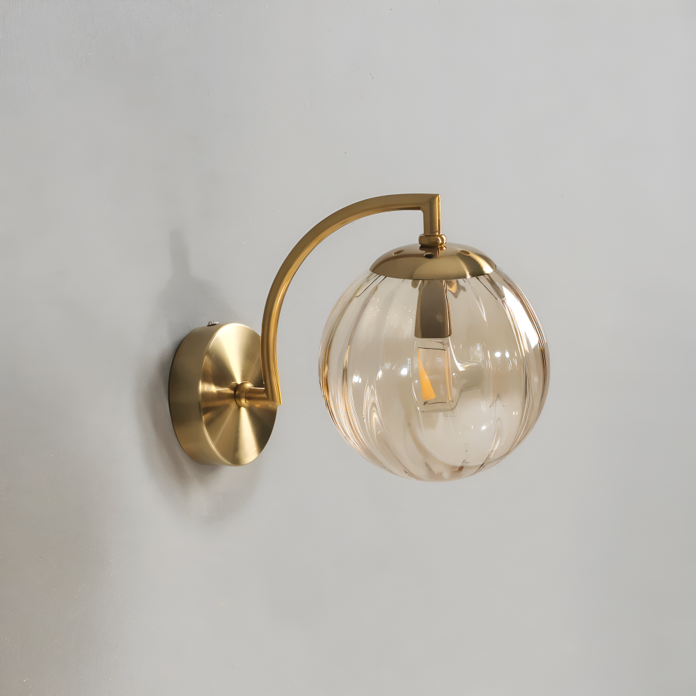 CrystalGlow Wandleuchte - Globe Leuchten Indoor - Retro Glas LED Schlafzimmer Wandleuchte