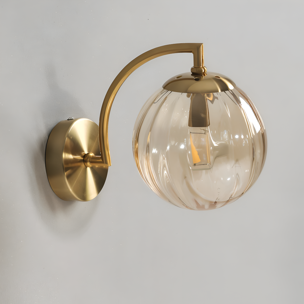 CrystalGlow Wandleuchte - Globe Leuchten Indoor - Retro Glas LED Schlafzimmer Wandleuchte