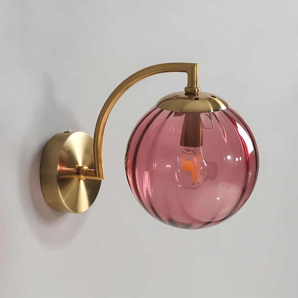 CrystalGlow Wandleuchte - Globe Leuchten Indoor - Retro Glas LED Schlafzimmer Wandleuchte