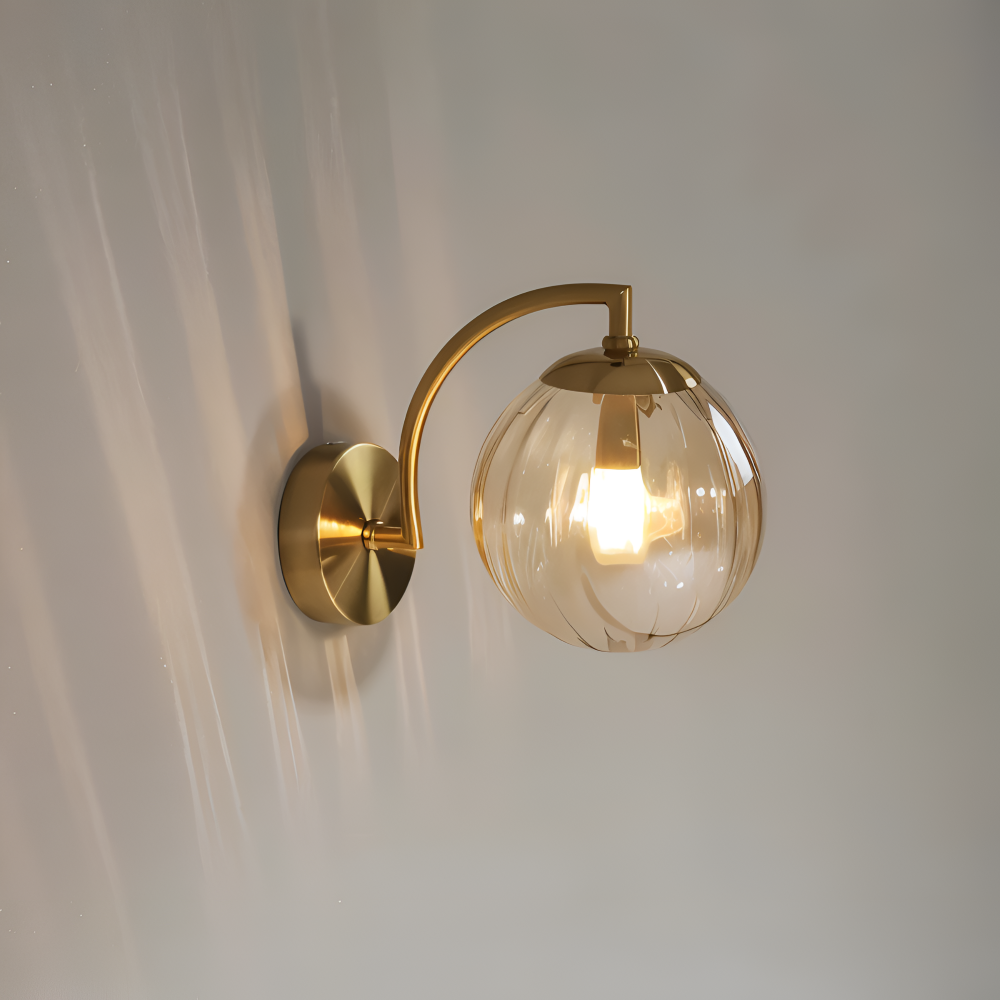 CrystalGlow Wandleuchte - Globe Leuchten Indoor - Retro Glas LED Schlafzimmer Wandleuchte
