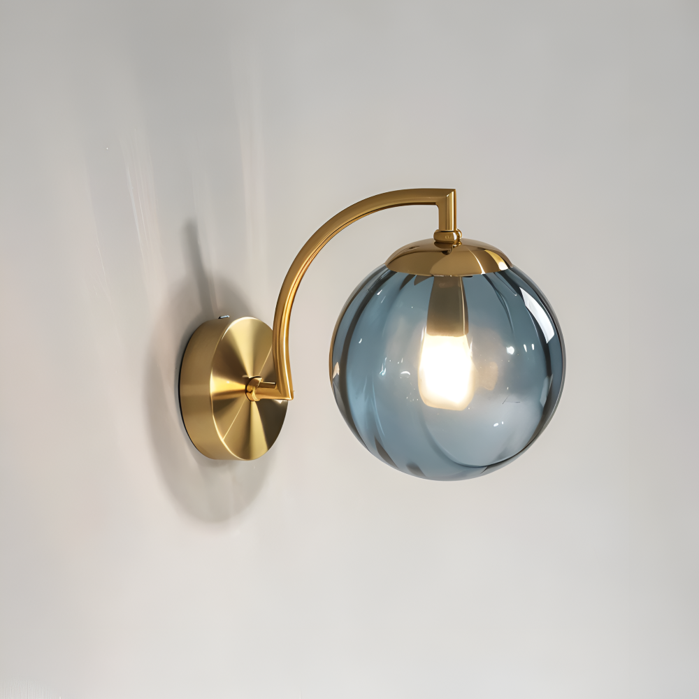 CrystalGlow Wandleuchte - Globe Leuchten Indoor - Retro Glas LED Schlafzimmer Wandleuchte