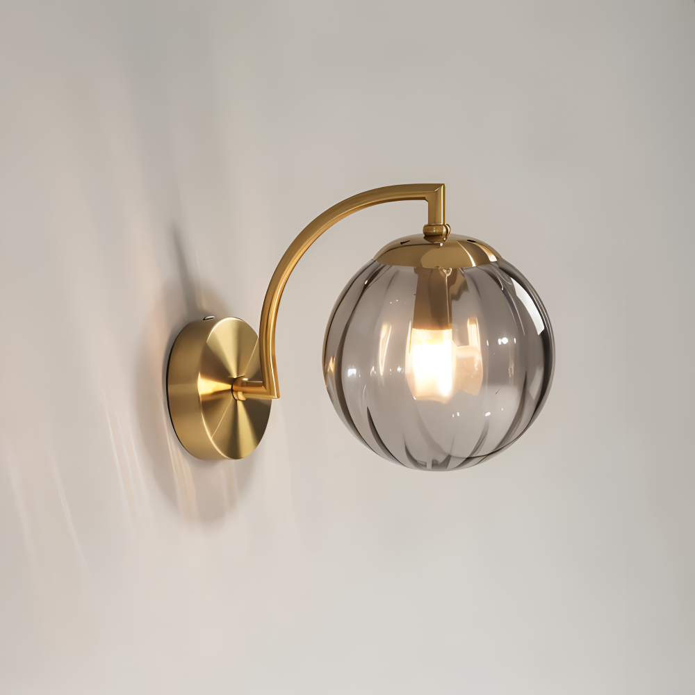 CrystalGlow Wandleuchte - Globe Leuchten Indoor - Retro Glas LED Schlafzimmer Wandleuchte