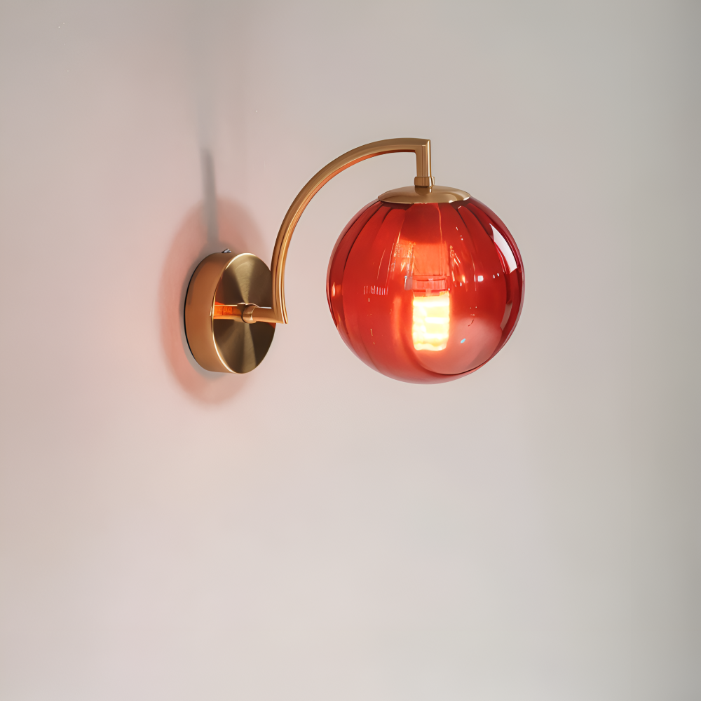 CrystalGlow Wandleuchte - Globe Leuchten Indoor - Retro Glas LED Schlafzimmer Wandleuchte