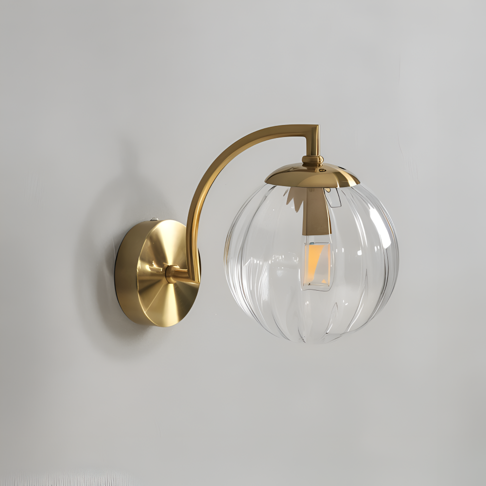 CrystalGlow Wandleuchte - Globe Leuchten Indoor - Retro Glas LED Schlafzimmer Wandleuchte
