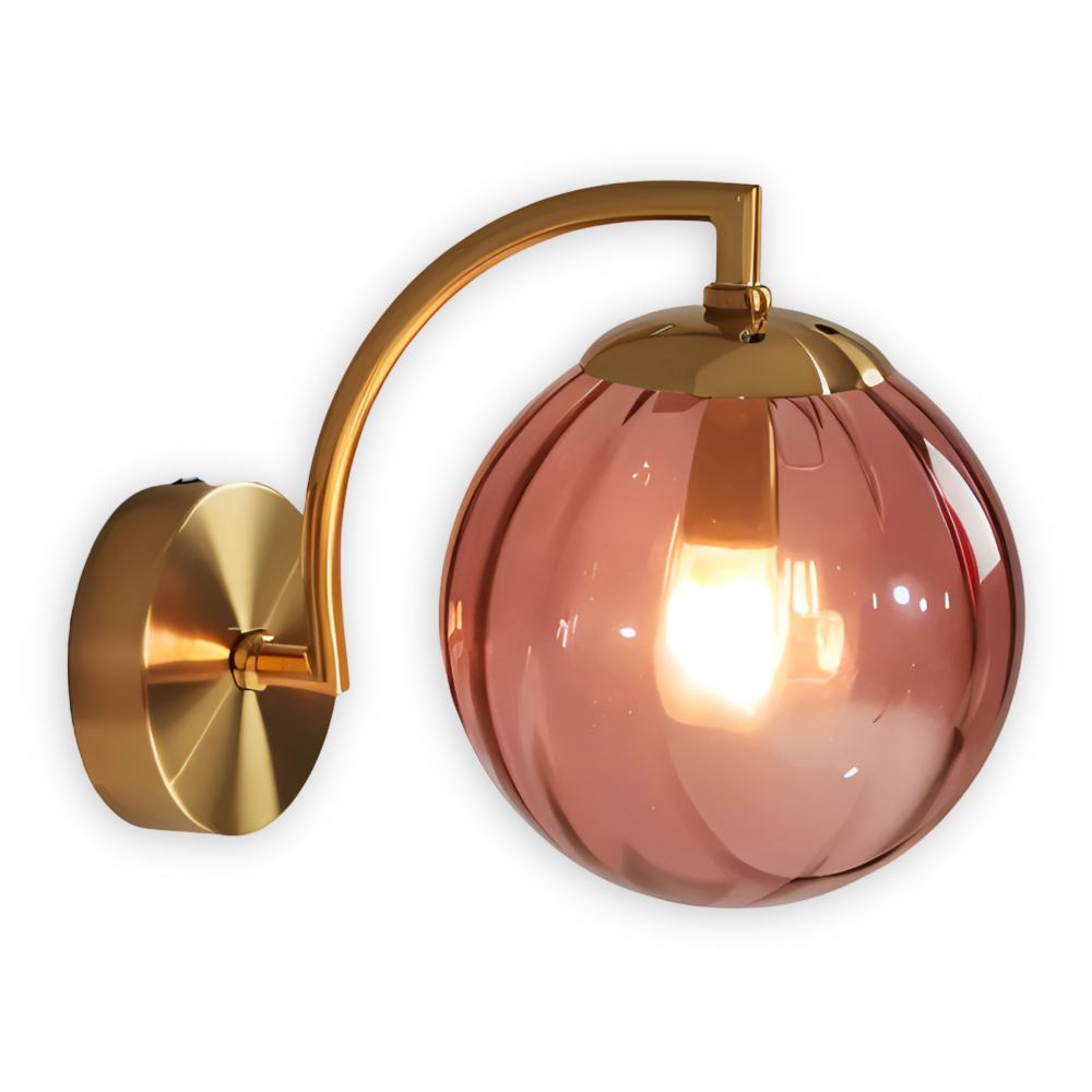 CrystalGlow Wandleuchte - Globe Leuchten Indoor - Retro Glas LED Schlafzimmer Wandleuchte