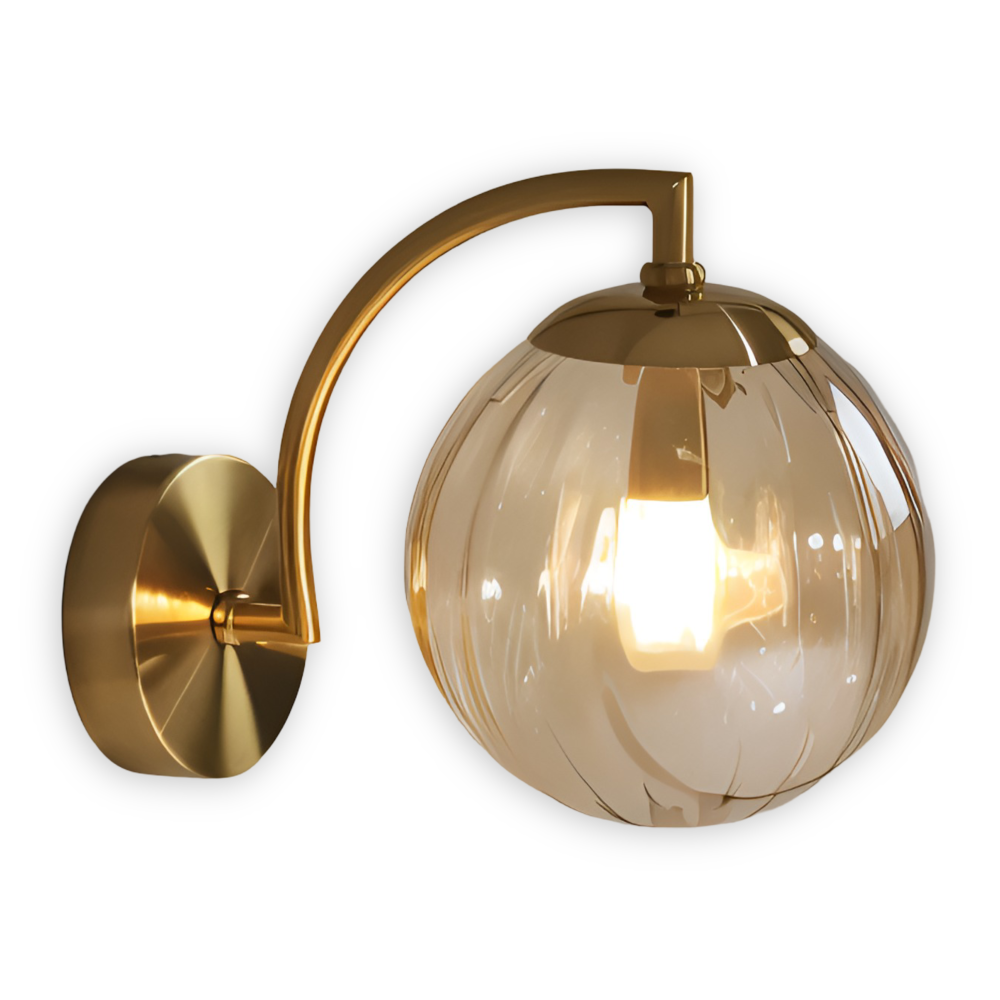 CrystalGlow Wandleuchte - Globe Leuchten Indoor - Retro Glas LED Schlafzimmer Wandleuchte