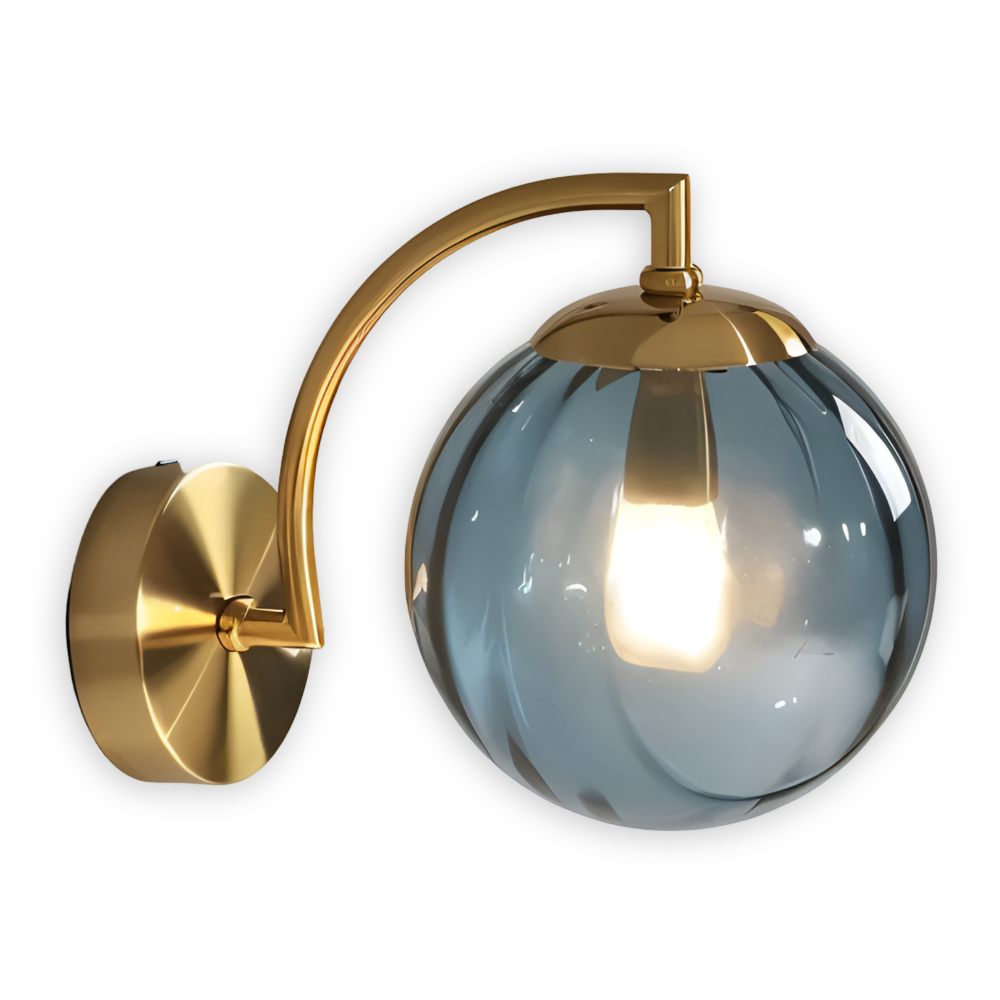 CrystalGlow Wandleuchte - Globe Leuchten Indoor - Retro Glas LED Schlafzimmer Wandleuchte
