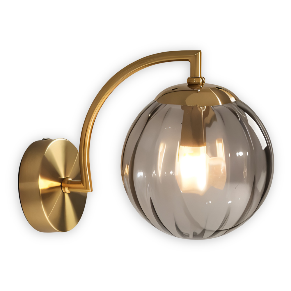 CrystalGlow Wandleuchte - Globe Leuchten Indoor - Retro Glas LED Schlafzimmer Wandleuchte
