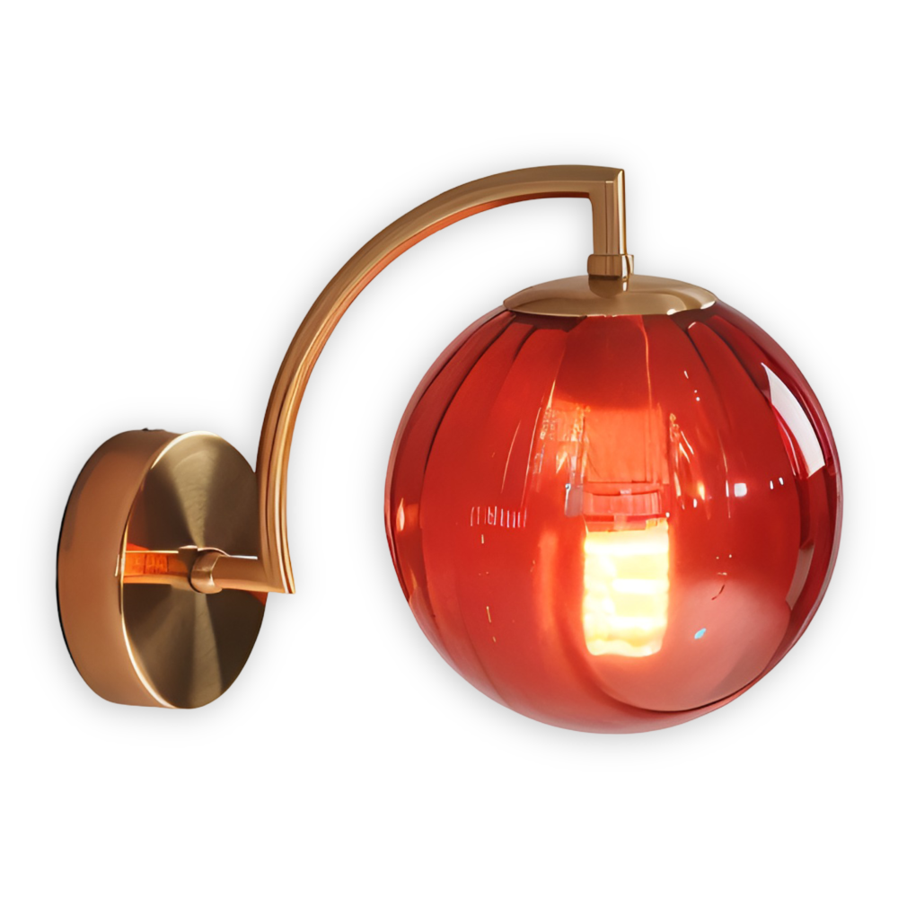 CrystalGlow Wandleuchte - Globe Leuchten Indoor - Retro Glas LED Schlafzimmer Wandleuchte