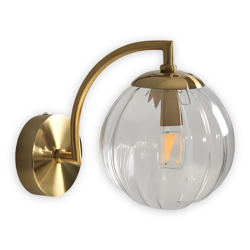 CrystalGlow Wandleuchte - Globe Leuchten Indoor - Retro Glas LED Schlafzimmer Wandleuchte