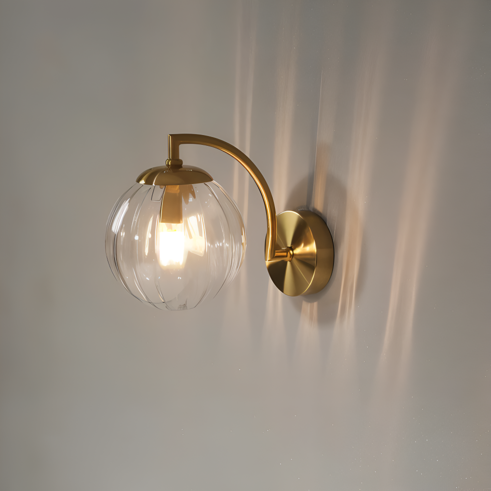 CrystalGlow Wandleuchte - Globe Leuchten Indoor - Retro Glas LED Schlafzimmer Wandleuchte