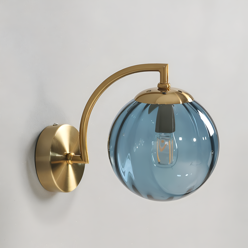CrystalGlow Wandleuchte - Globe Leuchten Indoor - Retro Glas LED Schlafzimmer Wandleuchte