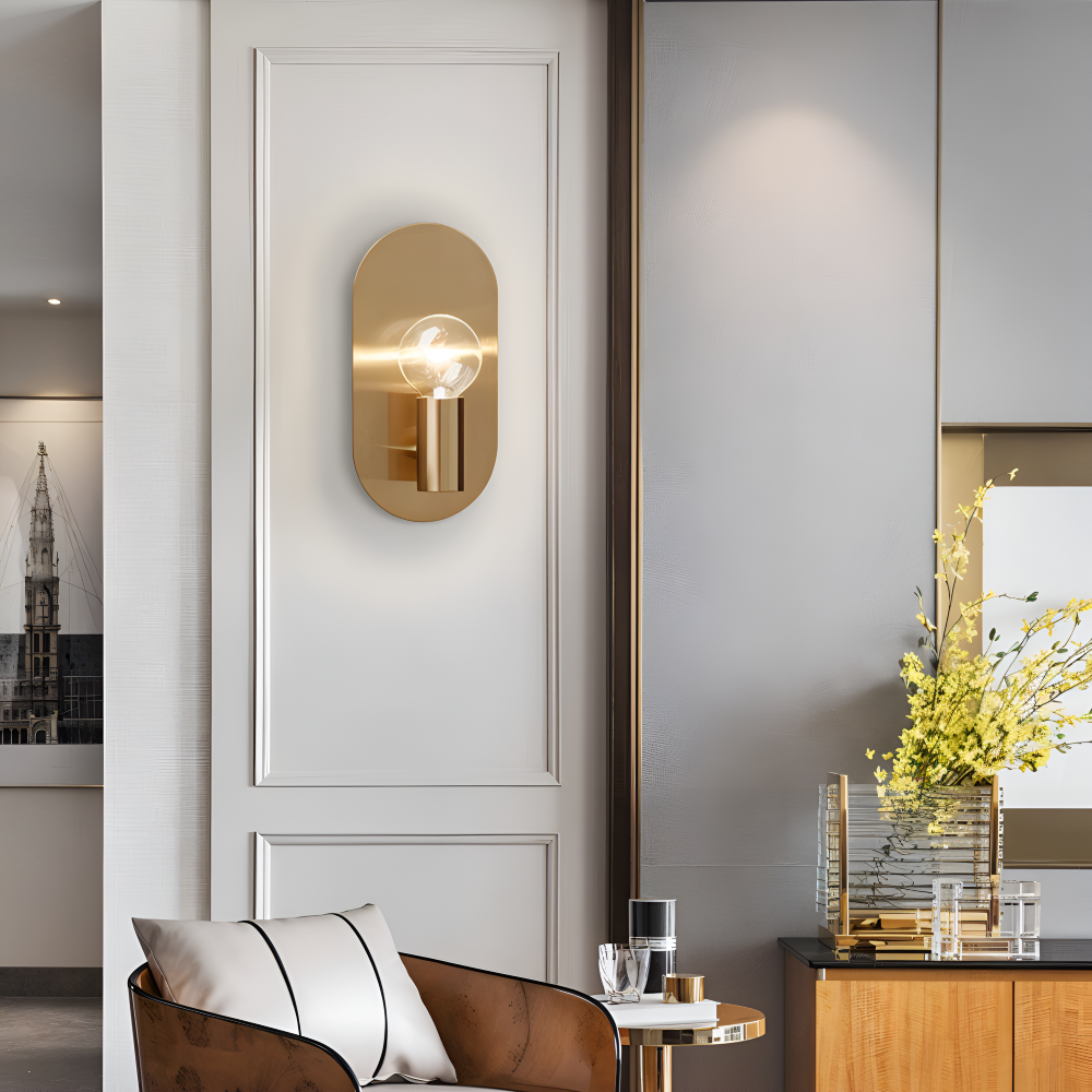 Cu Wandleuchte - Golden Plate Polished Sconce Wandleuchte - Moderne Wandleuchte Design - Wandleuchten LED Indoor
