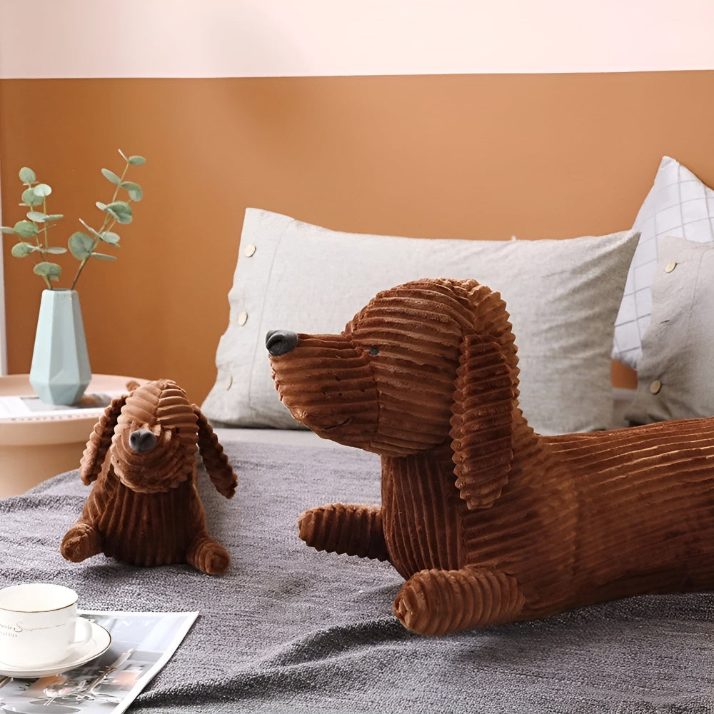 CuddlyPlush - Adorable Kordel Dackel Plüsch-Kissen