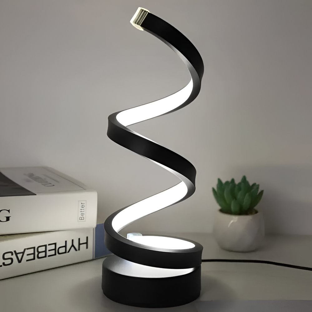 CurvaLume - Stylische Spiral Design Tischlampe - 3 Farben Einstellbare Schreibtischlampe