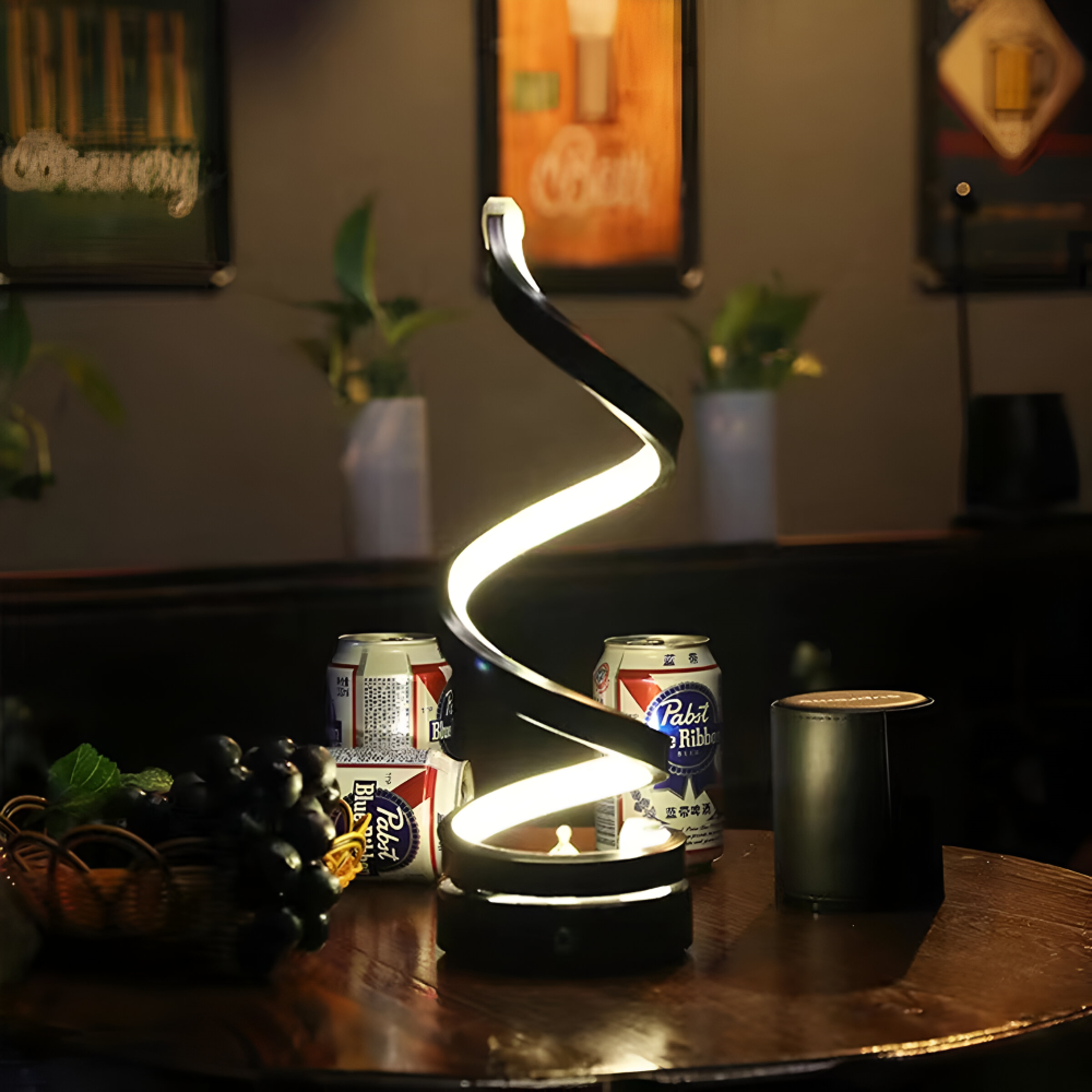 CurvaLume - Stylische Spiral Design Tischlampe - 3 Farben Einstellbare Schreibtischlampe
