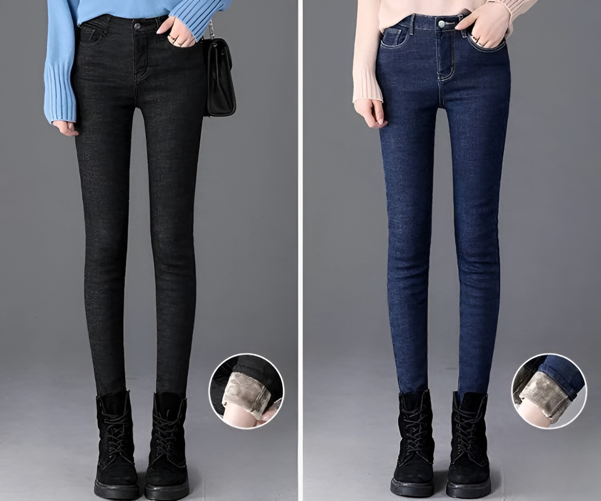 CurveFit Fleece Legging - Skinny Jeans für Damen mit Hoher Taille und Sherpa-Futter