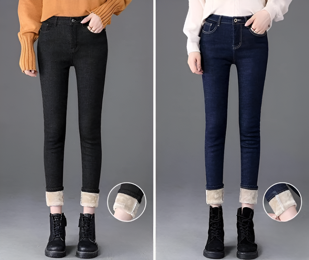 CurveFit Fleece Legging - Skinny Jeans für Damen mit Hoher Taille und Sherpa-Futter