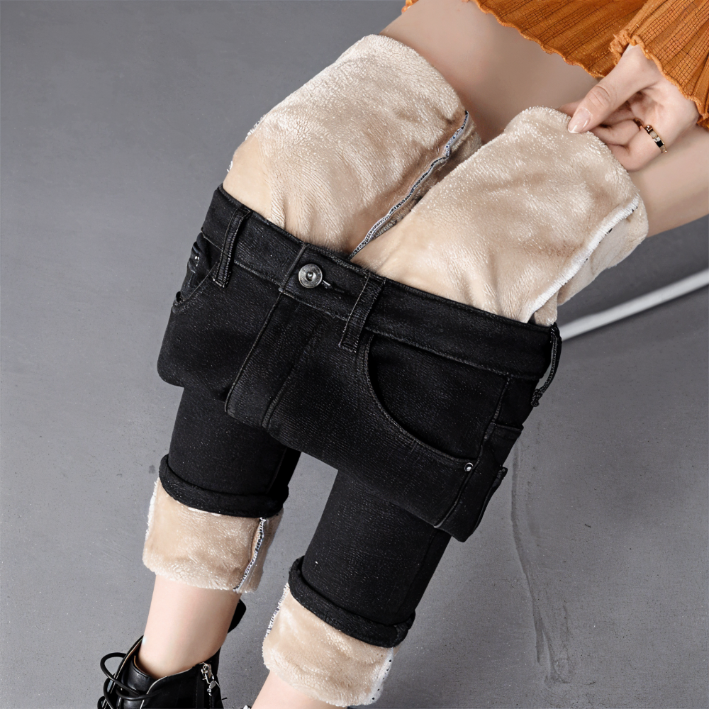 CurveFit Fleece Legging - Skinny Jeans für Damen mit Hoher Taille und Sherpa-Futter