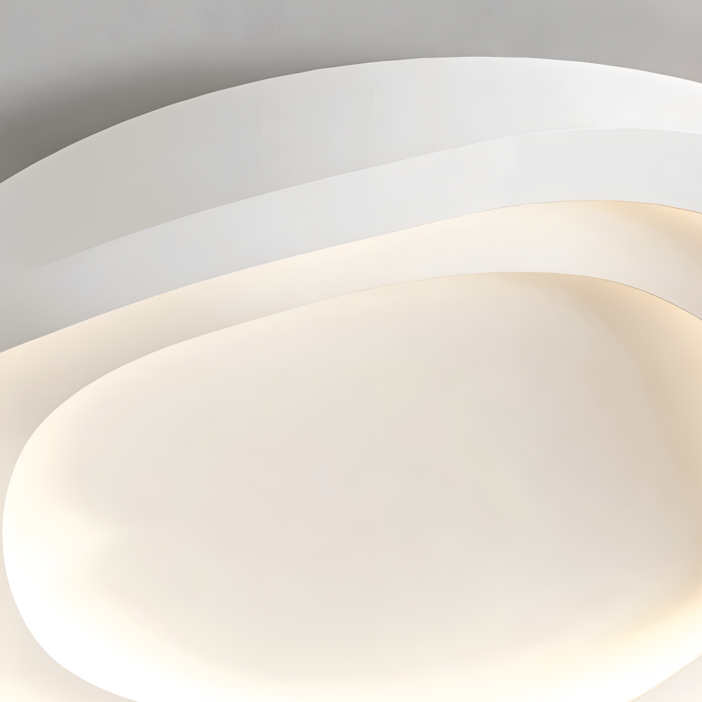 Kurvige Weiße Deckenleuchte - Minimalistische, Dimmbare, Flächenbündige LED Lampe