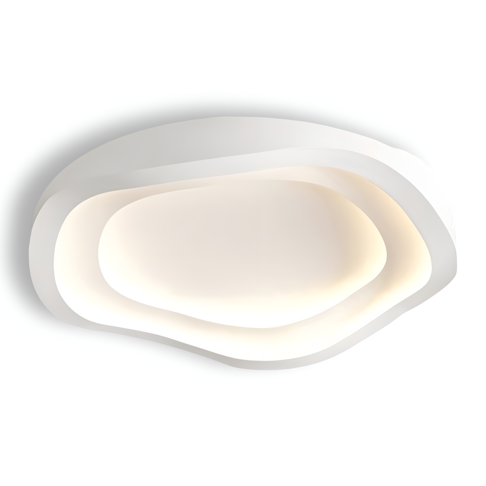 Kurvige Weiße Deckenleuchte - Minimalistische, Dimmbare, Flächenbündige LED Lampe
