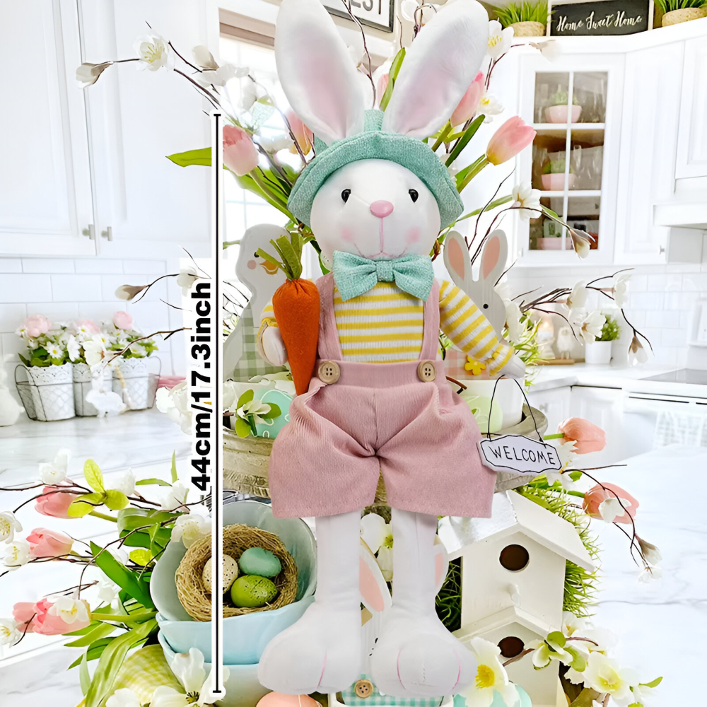 CushBunnie - Weicher Stoff Osterhase - Liebenswerte Osterdeko