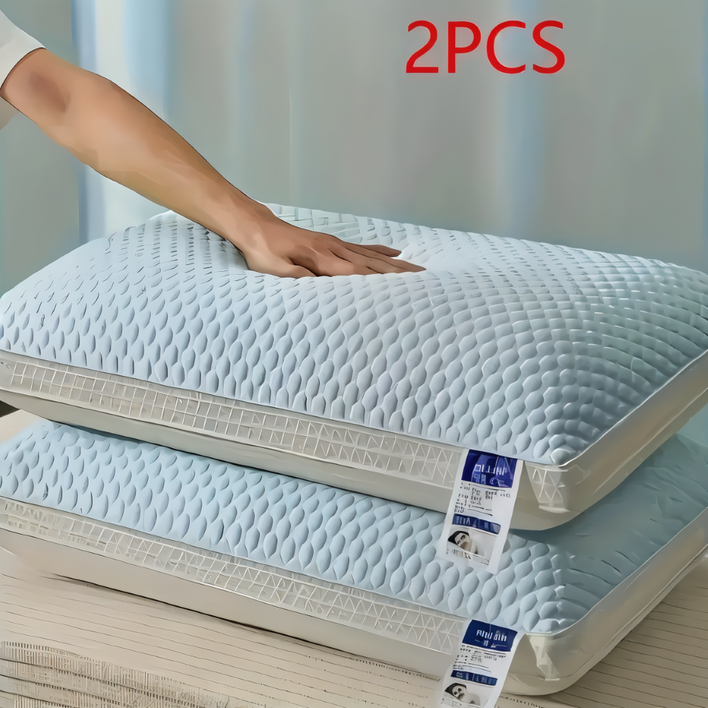CushiesBlue Memory Foam Kissen – Set mit 2 weichen, atmungsaktiven Kissen