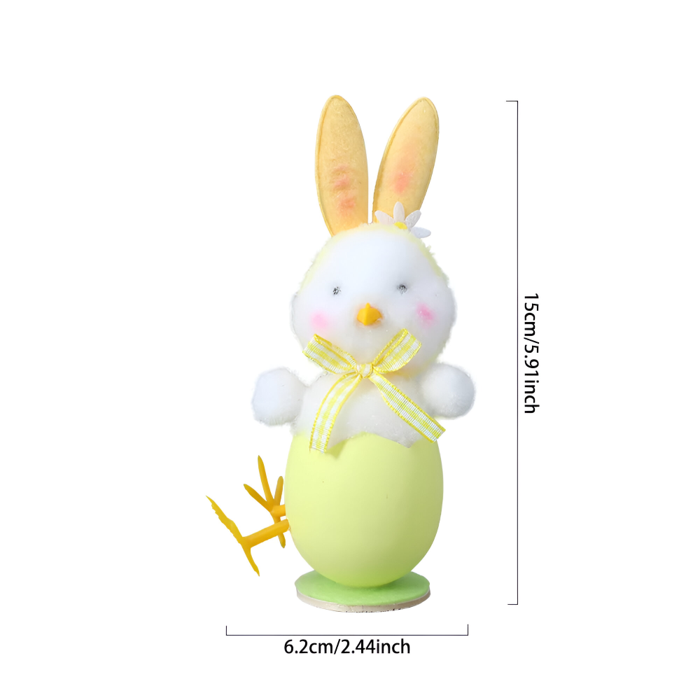 CutieChick Osterdeko - Plüsch Osterküken mit Hasenohren - Bunte Bruteier Deko