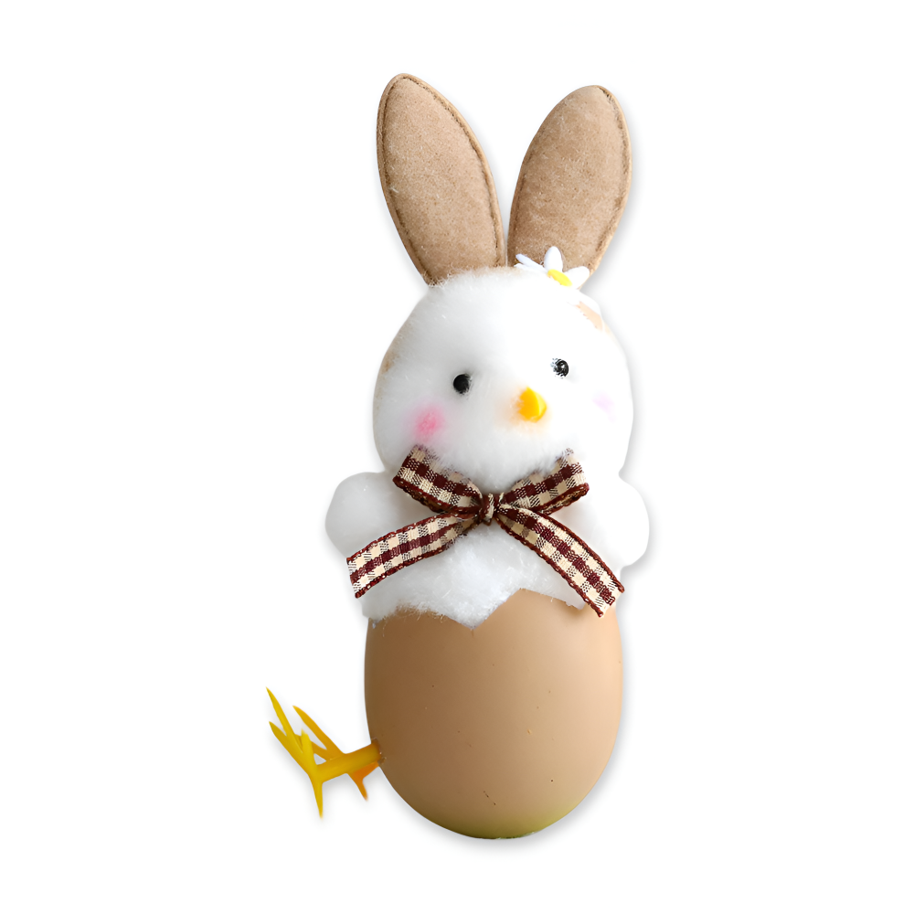 CutieChick Osterdeko - Plüsch Osterküken mit Hasenohren - Bunte Bruteier Deko