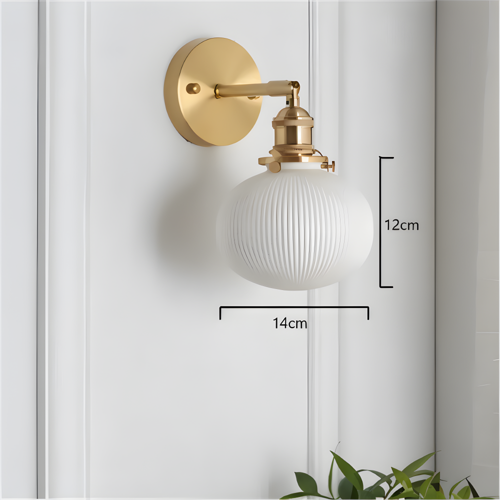 CyRibbed Wandleuchte - Keramik Wandleuchte - Gerippte Weiße Wandleuchte Design - Wandleuchten LED