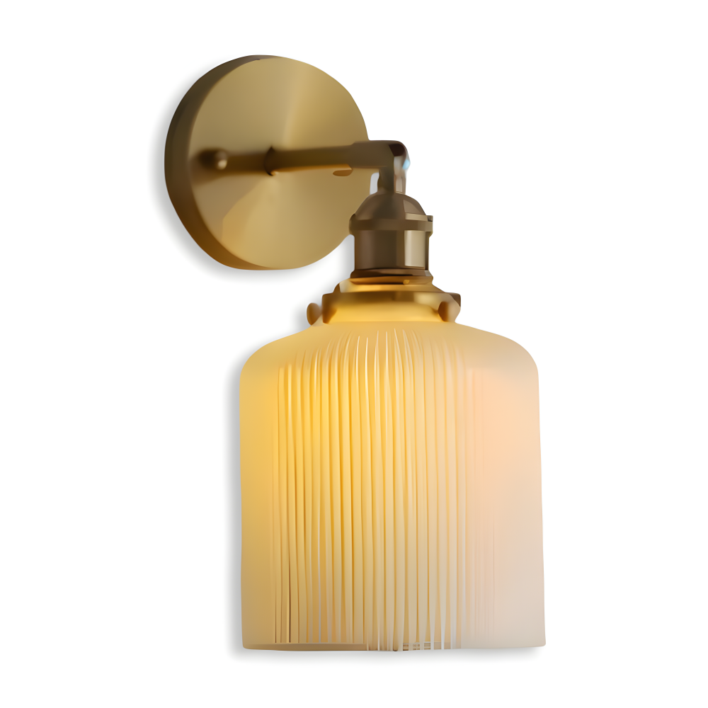 CyRibbed Wandleuchte - Keramik Wandleuchte - Gerippte Weiße Wandleuchte Design - Wandleuchten LED