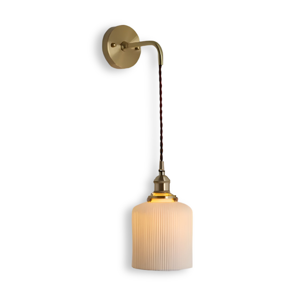 CyRibbed Wandleuchte - Keramik Wandleuchte - Gerippte Weiße Wandleuchte Design - Wandleuchten LED