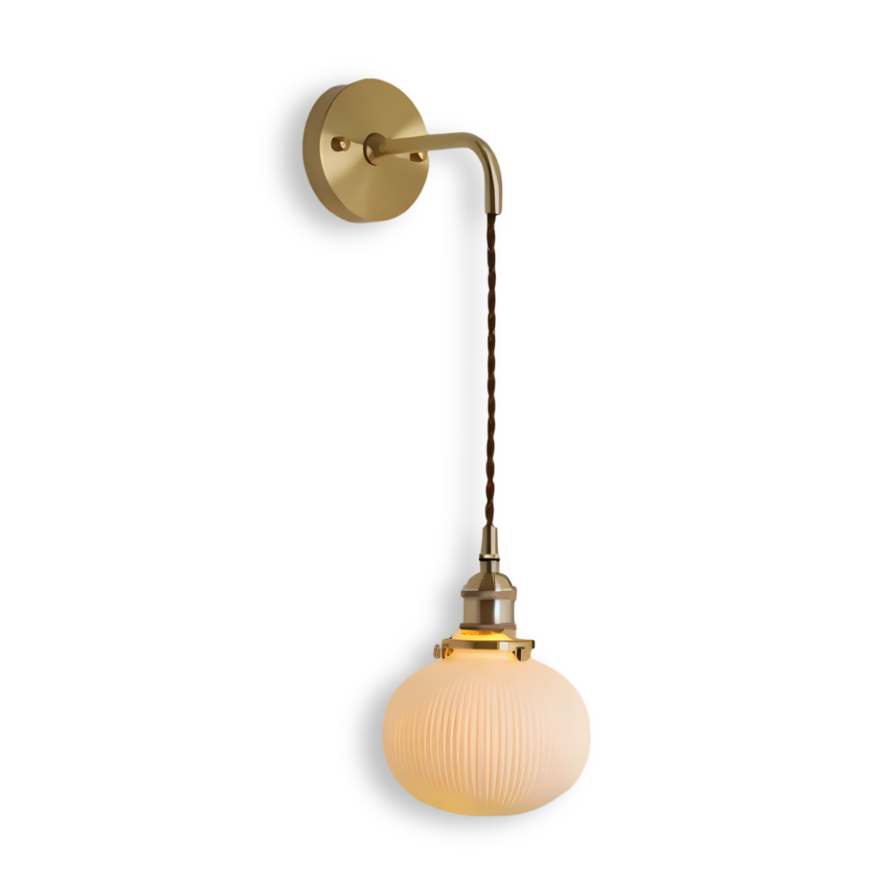 CyRibbed Wandleuchte - Keramik Wandleuchte - Gerippte Weiße Wandleuchte Design - Wandleuchten LED