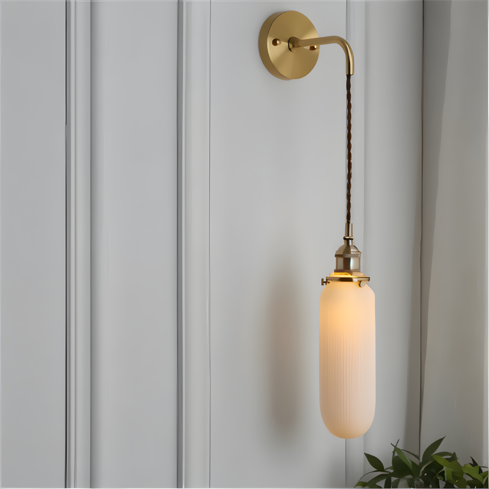 CyRibbed Wandleuchte - Keramik Wandleuchte - Gerippte Weiße Wandleuchte Design - Wandleuchten LED