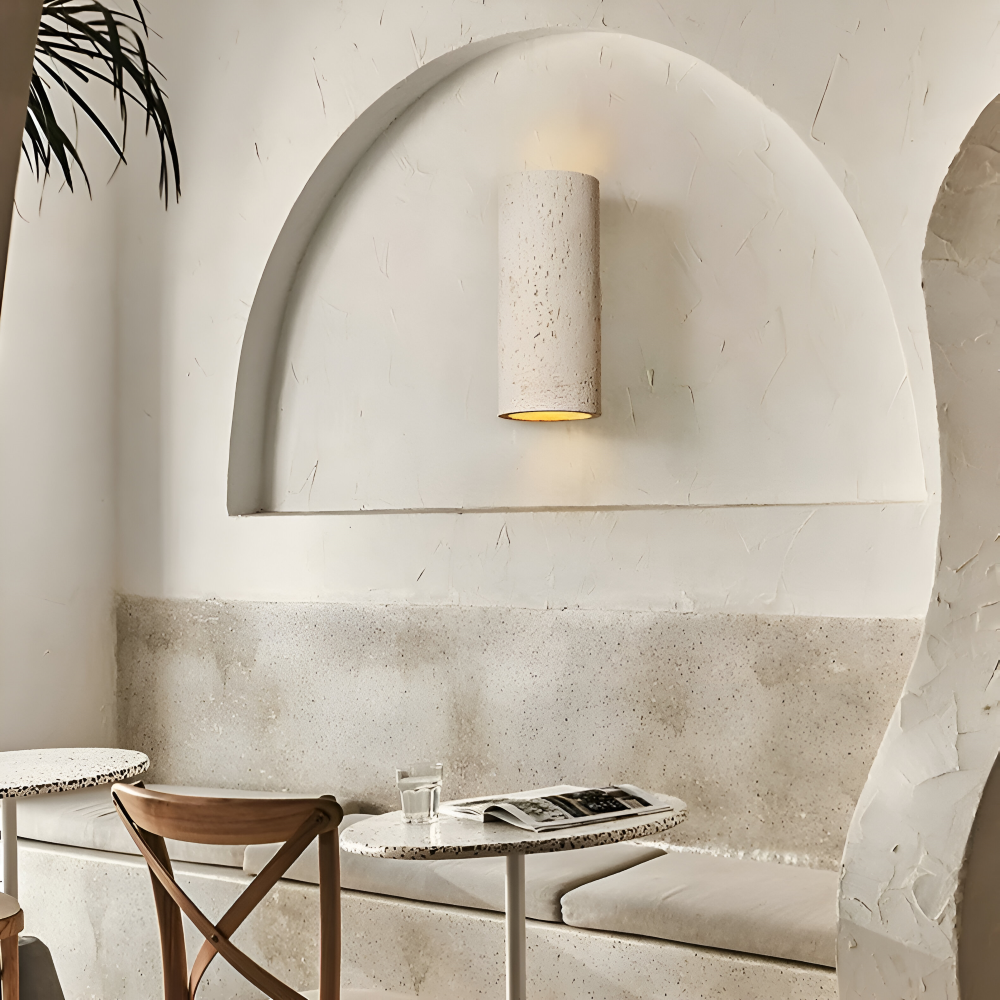 Zylinder Tube Wandleuchte - Wabi Sabi Stone Wall Sconce - Wandstrahler LED Beleuchtung